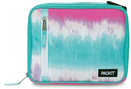 PackIt Klassische gefrierbare Lunchbox, mit geknoteter Färbung, mit EcoFreeze-Technologie, faltbar, wiederverwendbar, Verschluss mit Fronttasche und Schnallengriff