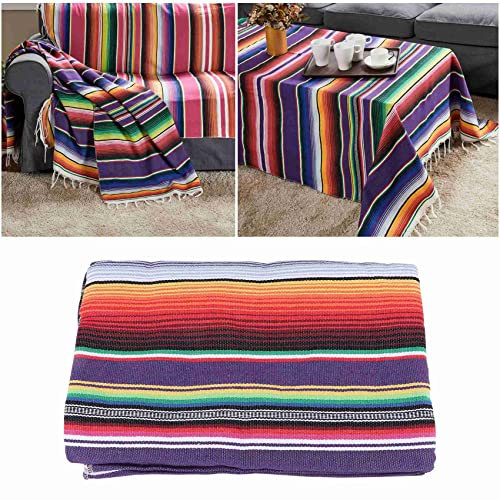 Jevina Mexikanische Tisch Decke für Mexikanische Party Hochzeits Dekorationen, Mexikanische Saltillo Serape Bett Decke Tisch Decke Tisch Decke Tapisserie Baumwolle Decke Picknick 150x200cm