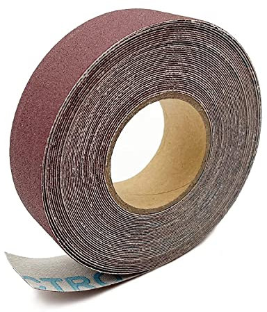 Rouleau de papier de verre 240 Grit 8m x 2,5 cm Toile d'émeri à l'oxyde d'aluminium Sable abrasif pour les meubles, le bois, la finition, le ponçage des métaux, le polissage des voitures