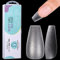 TOMICCA Medium Coffin Nail Tips - Matte No File Gel Press on Tips, 360PCS Soft Acrylic Full Cover Fake Nails Kit for Nail Extensions Design, Strong False Nails 15 Sizes