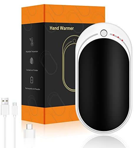 Hand Warmers Rechargeable USB Reusable 1 Pack, 5200mAh Portable Electric Hand Warmer Power Bank Electronic Pocket Heater, Tech Gifts for Men Women Raynauds Hiking Golf Skiing Camping Fishing Walking