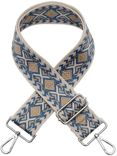 Verstellbar Schulterriemen 5CM Schultergurt Damen & Herren Breit Taschengurt für Handtaschen Riemen B-blau&beige