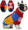 Hjumarayan Hundepullover - Rollkragen Hundepullover Mittelgroße Hunde Farbblockierung Hunde Pullover mit Beinen Warm Hunde Pullis mit Geschirr Loch für Französische Bulldogge, Rot M