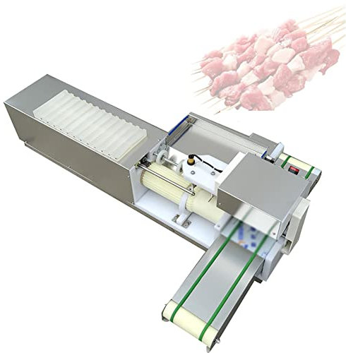 Commercial Automatic Meat Skewer Machine, Electric BBQ Meat Kebab Maker, High Eefficiency 1800skewers/hour, Mutton Kebab Machine for BBQ Making Kababs