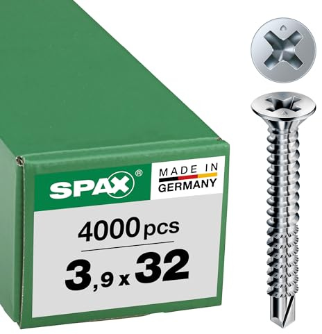 FEX-A, 3,9 x 32 mm, 4000 Stück, Grobgewinde, Senkkopf, Kreuzschlitz H2, Bohrspitze, WIROX - 1401470390328