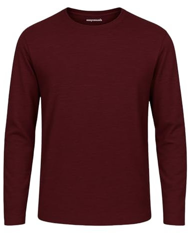 easy casuals Quick-Dry Athletic Long Sleeve T-Shirt: Moisture-Wicking, Stretchable - Lightweight & Durable Performance Wear (UK, Alpha, S, Regular, Regular, Maroon Heather)