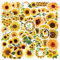 Bric Dodo 50 Stück Sonnenblumen Aufkleber Auto Laptop Telefon Gitarre Skateboard Motorrad Fahrrad Sunflower Stickers Set Vinyl Wasserdicht Aesthetic Aufkleber für Jugendliche Kinder Erwachsene
