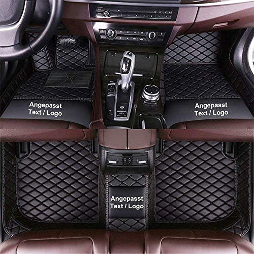 Anpassen Fußmatten für Jaguar F/E/X/S-Pace/Type XF XE XK XJ,PU-Leder Allwetter wasserdichte rutschfeste Auto Fussmatten Set (Schwarz)