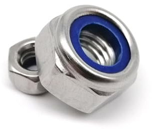 2/5/10/50 Stück Linksgewinde M4 M5 M6 M8 M10 M12 M16 304 A2 Edelstahl Rückwärtsdrehen Sechskant Nyloneinsatz Selbstsichernde Mutter Nylock-Kontermutter (Size : 10pcs M6)