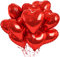 Biapian Herzluftballons Rot, 10 Stück Rote Folienballon Herzluftballons Helium Hochzeit 18 Zoll Rot Herz Folienballon Deko Valentinstag für Geburtstagsfeier, Hochzeit, Just Married Party Deko