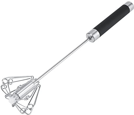 Batidor Giratorio Universal De Uso Múltiple, Batidor De Huevos Semiautomático De Acero Inoxidable De 2 Piezas Batidor De Huevos Manual Para Mezclar Batir Y Revolver