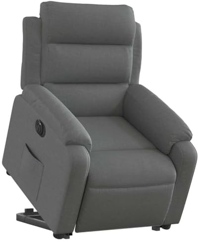 vidaXL Relaxsessel mit Aufstehhilfe Elektrisch Dunkelgrau Stoff
