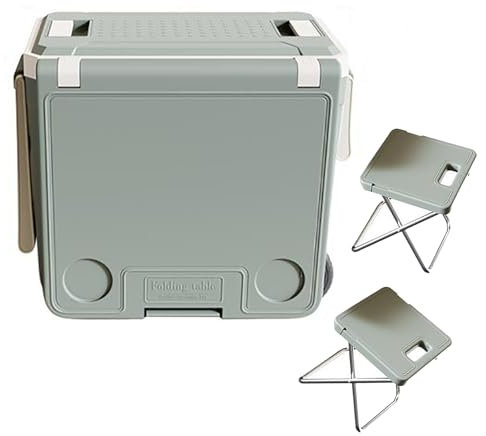 Nevera aislada, Mesa Plegable portátil de 32 litros y Caja aislada para Silla, Bolsa térmica de un litro, Caja para Bolsa de Almuerzo para Mantener el Calor y el frío, Enfriador de Hielo Muy Compacto