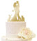 iEventStar Braut und Bräutigam Hochzeitstorte Topper Hochzeitsdekoration mit zwei Katzen Partydekorationen aus Acryl (Paar mit 2 Katzen, Spiegelgold)
