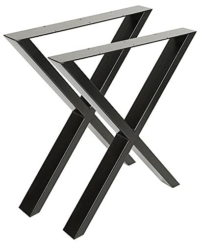 Tischkufen 2 Stück X Form Tischbeine Metall Möbelfüße Tischgestell Tischkufen mit Schrauben für Esstisch Schreibtisch Stizbank-2 Stück – 67 x 72 cm, X-Form