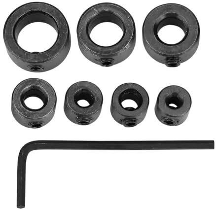 Set di collari per punte di arresto per punte da trapano da 7 pezzi 3~12 mm, collare di arresto per punte da trapano, chiave a brugola per serrare le viti di fermo