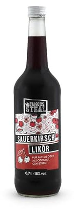The Famous Steal Sauerkirsche Sauerkirschlikör Kirsche Aperitif Kirschaperitif für Cocktails und Longdrinks 0,7l 18% vol.