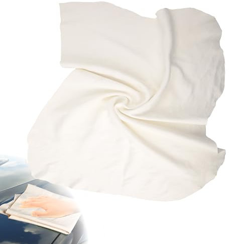 Car Chamois Cloth, Premium Shammy Cloth 23.6'' x 35'' (5.7 sq ft), Reusable Shammy Towel for Car, Real Leather Washing Cloth for Car Drying, Car, Truck, Motorcycle Cleaning, Glass Cleaning, Home