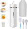 Pequeño Hervidor de Agua Portátil, Hervidor de Viaje, 450ML 6-Temperaturas Hervidor de Agua Eléctrico, 3 en 1 Mini Taza de Agua Eléctrica, Apagado Automático, para Hacer Leche, Café y Té