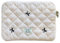 CHAMAIR Puffy Laptop Sleeve 13 Inch Cute Bow Laptop Case Coquette Quilted Carrying Laptop Bag for Women Aesthetic Macbook Sleeve Compatible for Notebook Cover 12'' 13''(White 13in)