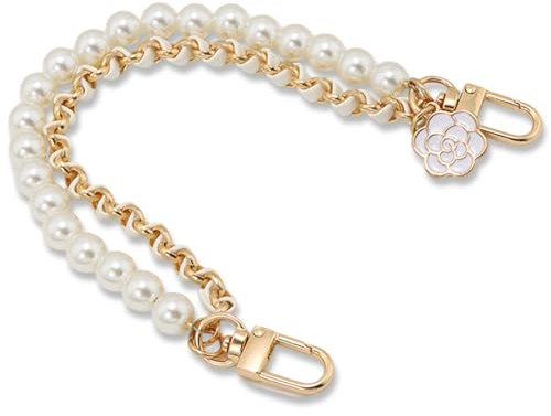 Ynkkvre 1 PCS Universal Handykette Lanyard, Handyanhänger Handy Perlen Schlüsselband, Handykette zum Umhängen Damen Perlenkette Handy, Weiß Perle Handy Kette, Handy-Kette Abnehmbares, Handy-Charm.