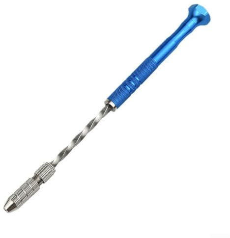 Eawfgtuw Perforadora manual semiautomática, herramienta de perforación eficiente con portabrocas de doble cabeza, 4 cabezales de taladro para proyectos de manualidades de madera, mango moleteado