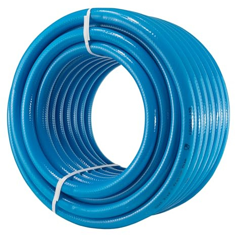 Fresh Water Safe Hose Pipe Blue for Caravan Motorhome Boat 10mm (3/8) Drinking Water Hose Food Grade Non-Toxic RV Outdoor Use Portable Water Pipe Durable Hose for Camping Marine and Travel (6 metre)