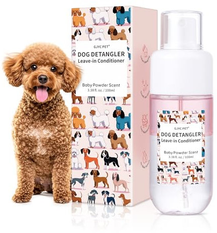 Hunde-Entwirrungsspray, Leave-in-Entwirrer & Entfilzungsspray, Babypuderduft, professionelle Pflegeformel mit Kokosöl und Jojobaöl (100 ml)