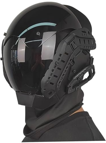 Pastoralist Cyber ​​-Punk -Helm, Punk -futuristischer Helm mit Kopfgesichts -Cover, gotische Cybermaske für Erwachsene Halloween Cosplay Music Festival Party