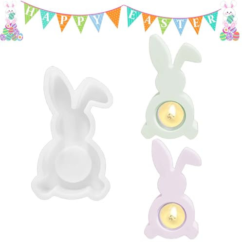Silikonformen Gießformen Ostern Hase WISIRENT, Silikonform Kerzenhalter Osterhase Silikonformen Osterhasen, Silikonform Zum Gießen Ostern Hase Silikonform Kerzen Hasen, Silikonform Kaninchen für Gips