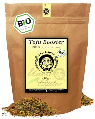 UNCLE SPICE® Tofu Booster - BIO Gewürzmischung - 80g feine Gewürzkomposition für Tofu & vegane Gerichte in Premiumqualität - Aromatische Gewürzmischung mit herzhaften und frischen Noten – DE-ÖKO-005