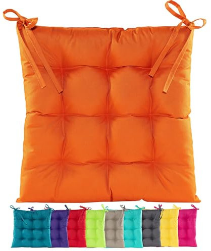 JACK Outdoor Stuhlkissen 38x38cm Lounge Kissen Auflage Wasserfest Sitzkissen Garten Lotus Effekt, Farbe:Orange