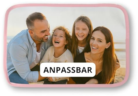 GIFART Tischset Personalisiert mi Bild - Platzset Personalisierbares mit Foto und Text - Geschenk zum Geburtstag, Weihnachten - Verschiedene Materialien (Rosa Stoff)
