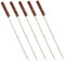 VANZACK 5 Pièces de barbecue en acier inoxydable Viande brochettes de barbecue brochettes d'épée barre de barbecue en acier inoxydable brochette de barbecue réutilisable En bois Brun