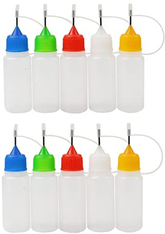 HDBHSBE 10Packs Precision Tip Applicator Bottles 15ML Needle Tip Glue Bottle Plastic Dropper Bottle Needle Drip Bottles For DIY Craft(Random Color) Drip 15 ml dropper r