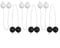 6Pcs Ladder Ball For Toss Game Set, Ladder Ball Replacement For Yard, Lawn Games Or Other Indoor, Outdoor Activities(black+white)