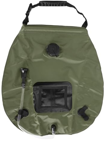 Plyisty Sunny Duschbeutel, Hinteres Thermometer Tragbar 20 L Multifunktionaler Sonniger Campingplatz mit Einem Schwimmgriff (Armeegrün)