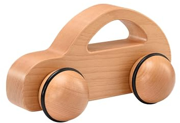 Rundys Holzspielzeug ab 2 Jahren Andi Auto – leises Auto auf Rädern – mit Gummiringen – nachhaltiges Motorikspielzeug – CE & PEFC Zertifiziert – pädagogisch wertvoll – für Jungen & Mädchen