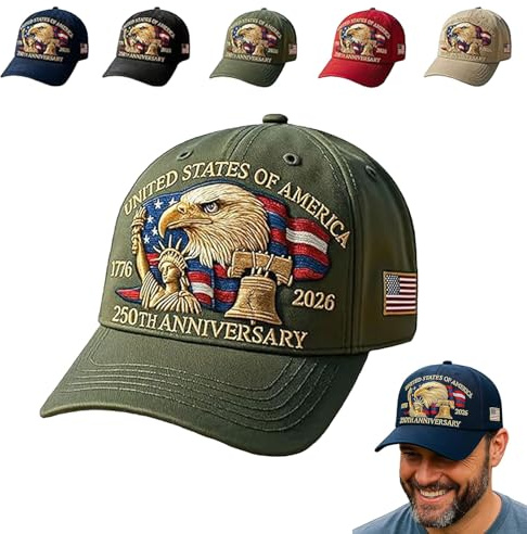 Generisch Eagle – United States 250th Anniversary Hat, Adjustable Patriotic Baseball Cap with Bald Eagle,250 Anniversary USA Hat Unisex (3)