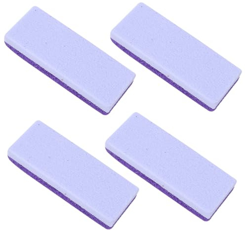 OSOLADY Pierre de Pédicure Professionnelle pour Élimination des Callosités, Lot de 4pcs en Pu pour Exfoliation et Réparation Peau Dure des Pieds, Couleur Pourpre