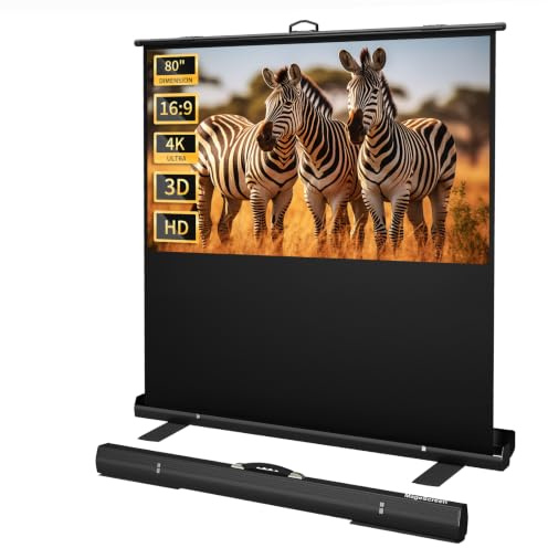 MageScreen 80 Inch (189 x210 cm) 16:9 Portable Projector Screen with Stand | 1.2 High Gain Wrinkle-Free, Portable Outdoor Projector Screen