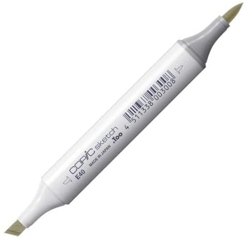 Copic Sketch Coloured Marker Pen - (E-40) Brick White, For Art & Crafts, Colouring, Graphics, Highlighter, Design, Anime, Professional & Beginners, Art Supplies & Colouring Books