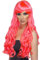 SMIFFYS Parrucca da donna desiderosa, fucsia, lunga, riccia con frangetta