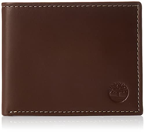 Timberland Herren Leather Wallet with Attached Flip Pocket Reisezubehör: Faltbare Brieftasche, Braun (Jäger), Einheitsgröße