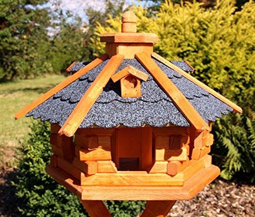 holzdekoladen Vogelhaus mit Bitumenschindeln Typ 4 (blau)