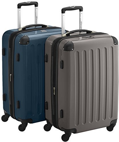 HAUPTSTADTKOFFER - Alex - 2er Koffer-Set Hartschale glänzend, TSA, 65 cm, 74 Liter, Graphit-Waldgrün