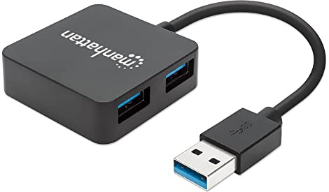 Manhattan 4 Port USB 3.0 Hub, 5 Gbps, Black