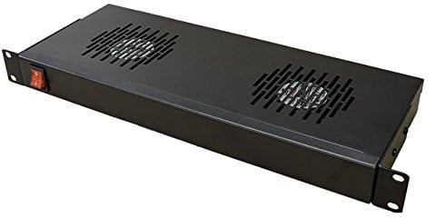 Linxcom UK - 1U 19 Rack Mount Fan Tray 2x 120mm Fans with UK Plug - Black