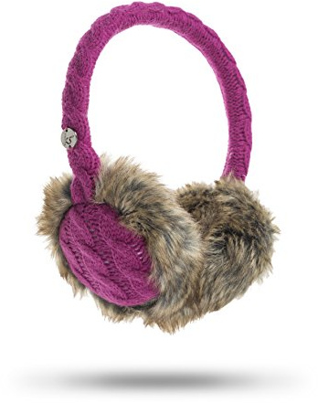 Kitsound Cable Knit Audio Earmuff Headphones Compatible With Most Smartphones, Tablets and MP3 players - Pink