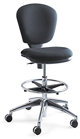 Safco Metro Ergonomischer Bürostuhl, höhenverstellbar, mit Drehfuß, gepolstert, Schwarz